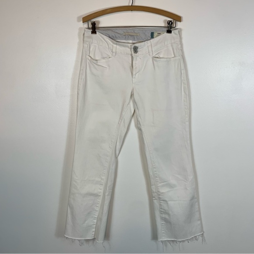 Gap Curvy Cut Off White Straight Leg Jeans Size 6